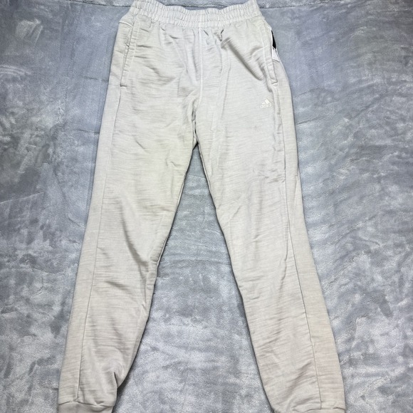 Adidas Pants Mens Medium‎ Gray Joggers Athletic Tapered Cuffed Lightweight Logo - Picture 1 of 8